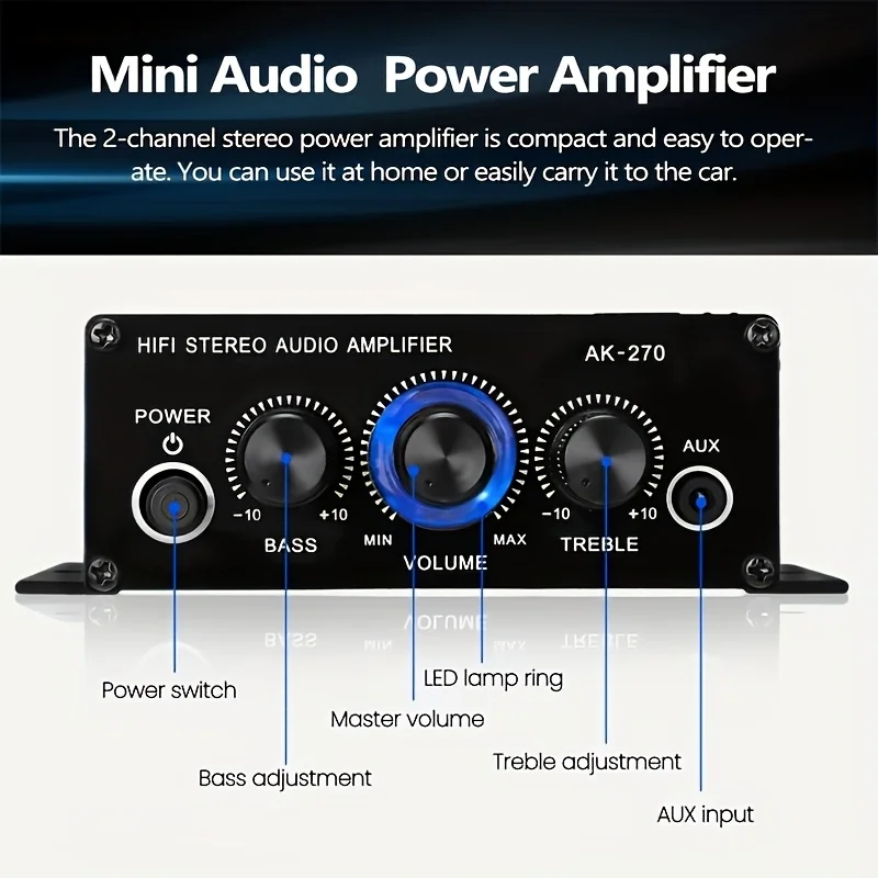AK-270 400W Mini Güç Amplifika - Audio Home Cinema incelemesi ve fiyatı